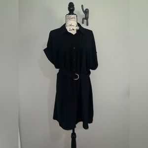 Worthington Black Short Sleeve Shift Dress